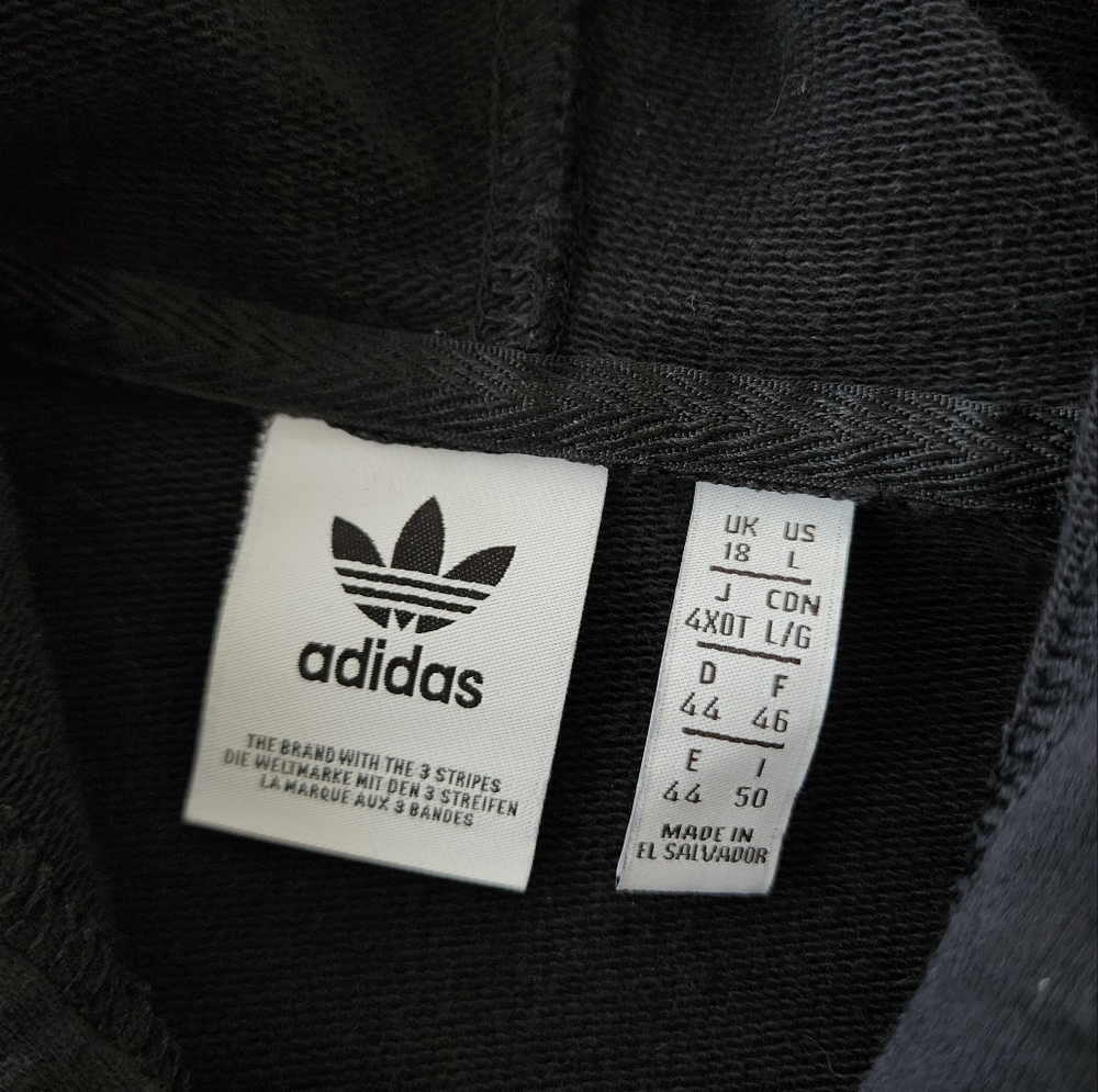 Adidas Essential Cropped Black Pullover Hoodie Women's Large - Picture 15 of 16